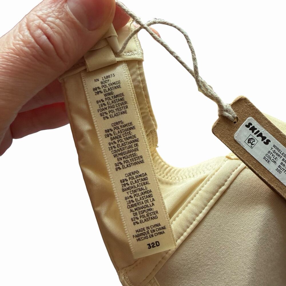 NWT SKIMS Womens 32D Wireless Form T-Shirt Bra Nude Butter Beige Comfort - Picture 4 of 10